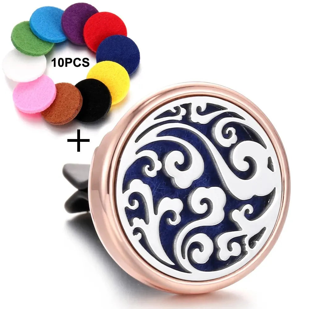 Refillable Car Air Freshener Perfume Aroma Diffuser Clip Auto Vent Essential Oil Aromatherapy Locket Interior Accessories