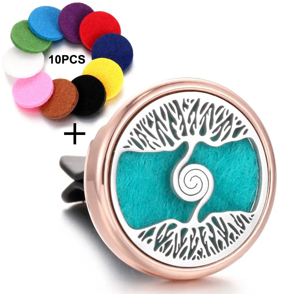 Refillable Car Air Freshener Perfume Aroma Diffuser Clip Auto Vent Essential Oil Aromatherapy Locket Interior Accessories