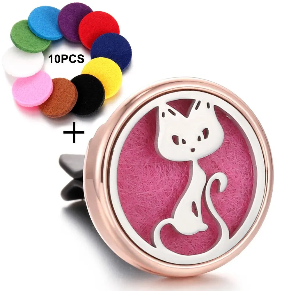 Refillable Car Air Freshener Perfume Aroma Diffuser Clip Auto Vent Essential Oil Aromatherapy Locket Interior Accessories