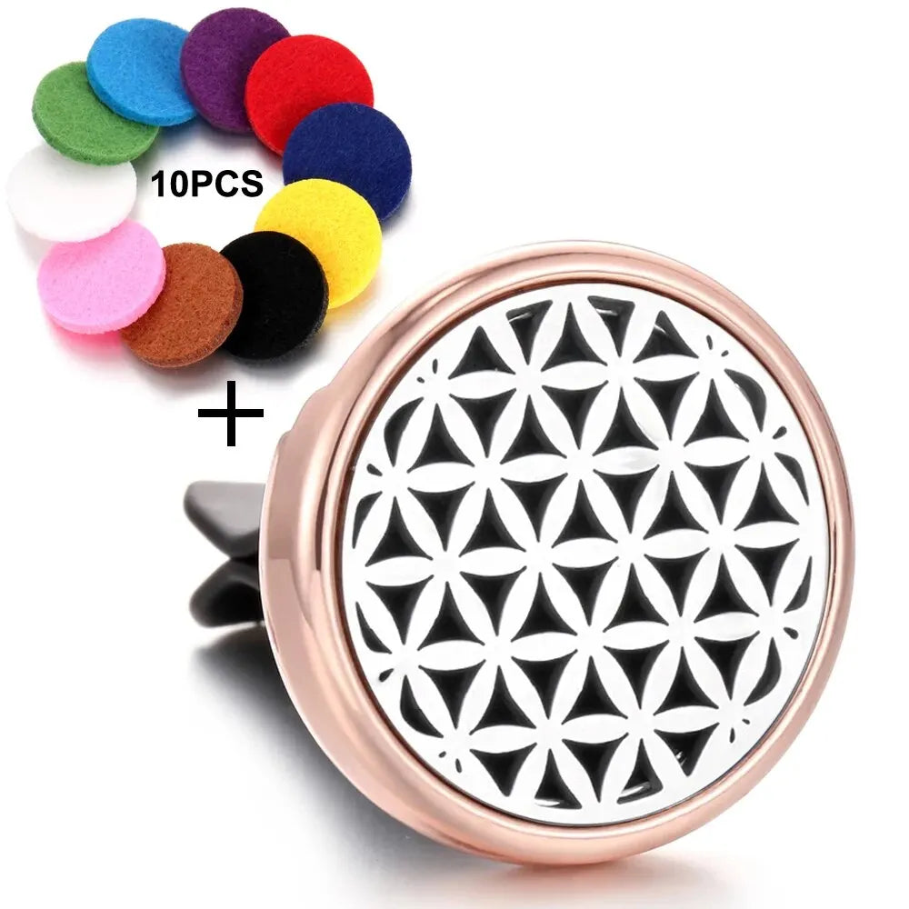 Refillable Car Air Freshener Perfume Aroma Diffuser Clip Auto Vent Essential Oil Aromatherapy Locket Interior Accessories