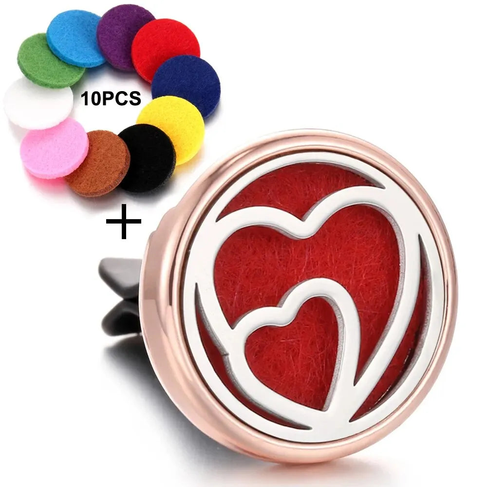 Refillable Car Air Freshener Perfume Aroma Diffuser Clip Auto Vent Essential Oil Aromatherapy Locket Interior Accessories