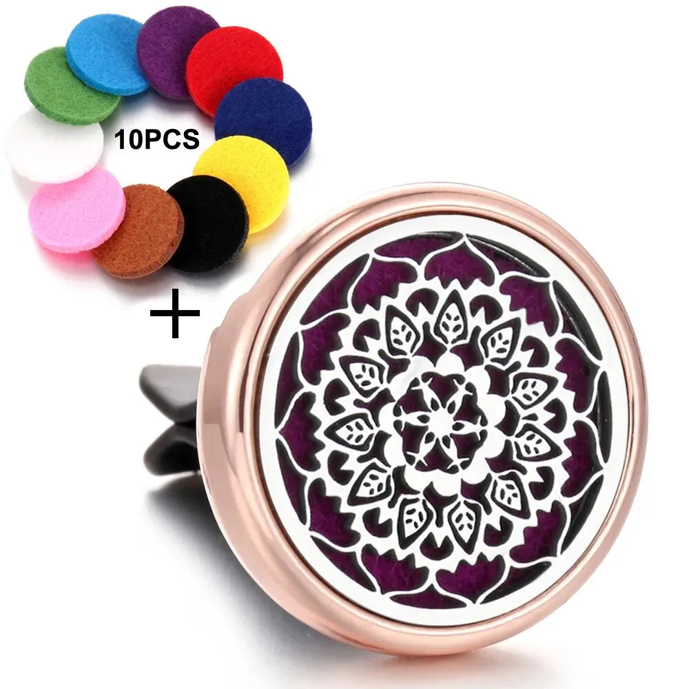 Refillable Car Air Freshener Perfume Aroma Diffuser Clip Auto Vent Essential Oil Aromatherapy Locket Interior Accessories
