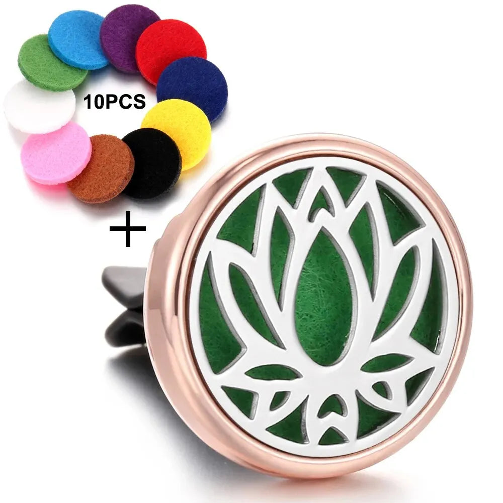Refillable Car Air Freshener Perfume Aroma Diffuser Clip Auto Vent Essential Oil Aromatherapy Locket Interior Accessories