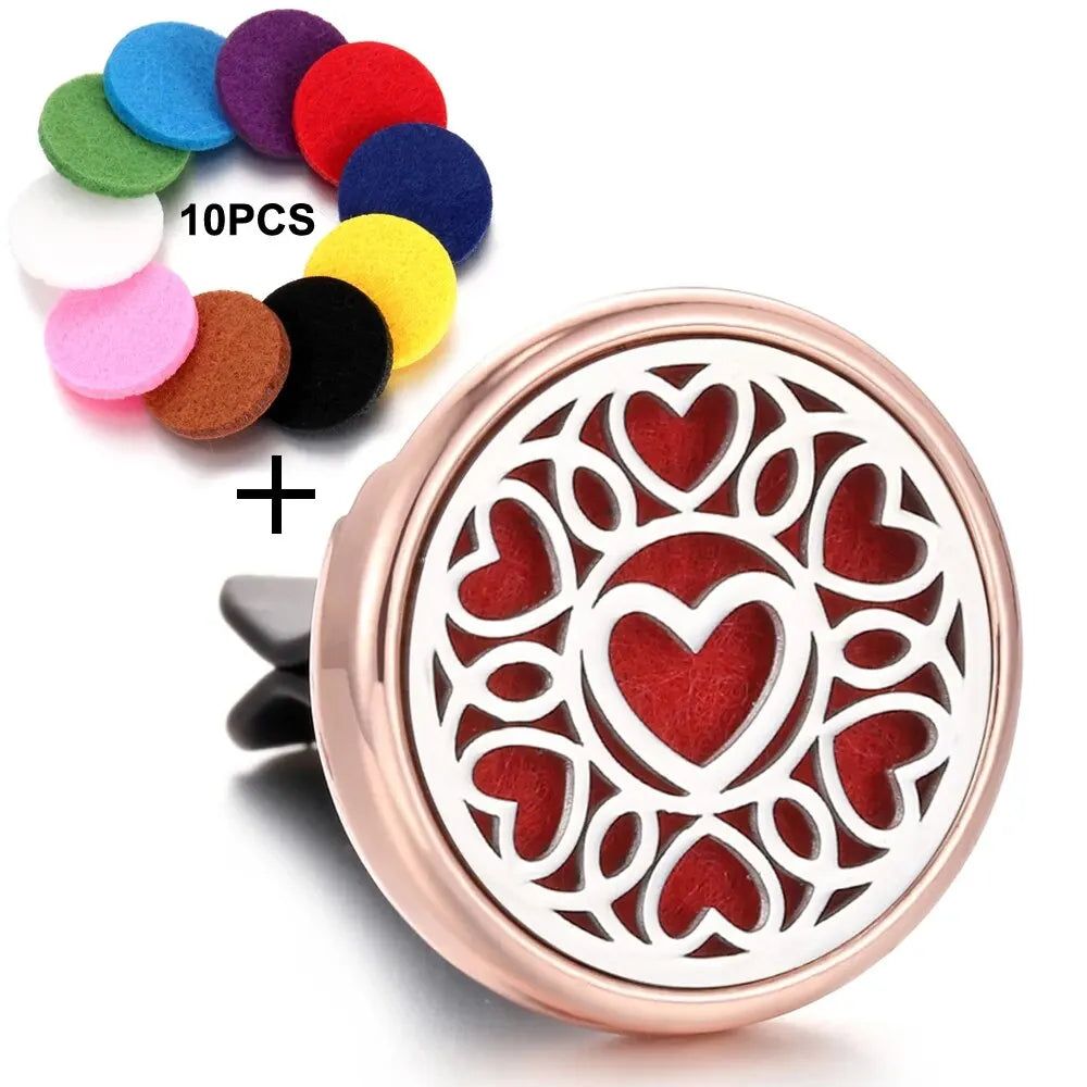 Refillable Car Air Freshener Perfume Aroma Diffuser Clip Auto Vent Essential Oil Aromatherapy Locket Interior Accessories
