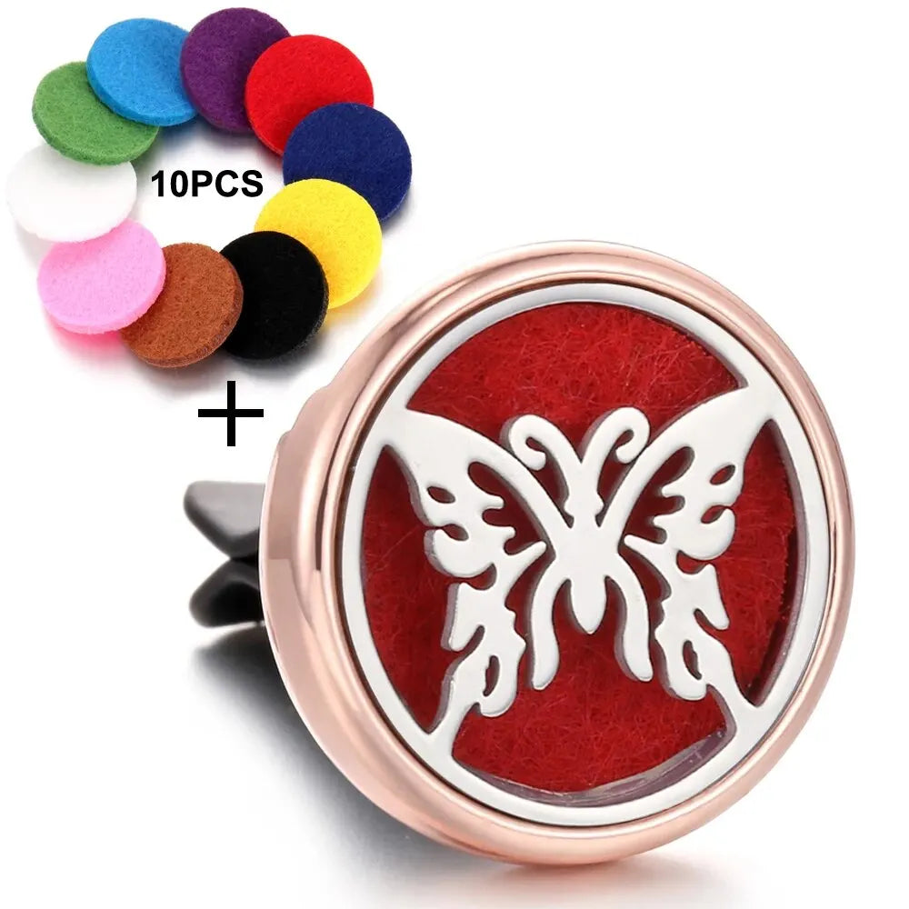Refillable Car Air Freshener Perfume Aroma Diffuser Clip Auto Vent Essential Oil Aromatherapy Locket Interior Accessories