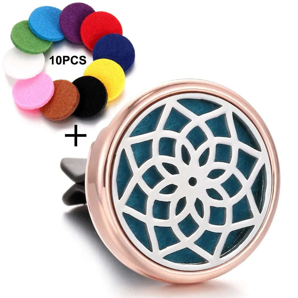 Refillable Car Air Freshener Perfume Aroma Diffuser Clip Auto Vent Essential Oil Aromatherapy Locket Interior Accessories
