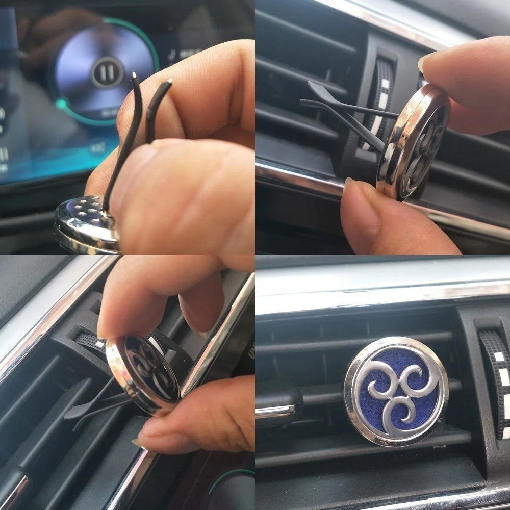 Refillable Car Air Freshener Perfume Aroma Diffuser Clip Auto Vent Essential Oil Aromatherapy Locket Interior Accessories