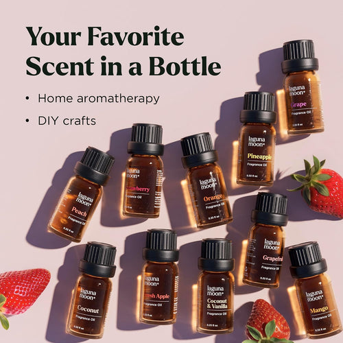 Fragrance Oil Set - Premium Grade 10 Pcs Scented Oils for Candle Making, Soap Scents, Aroma Beads, Bath Bombs, Perfume & Flavoring Oil for Lip Gloss - Essential Oils with Fruity Scents (10Ml)